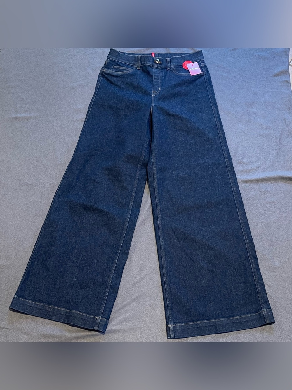 Spanx‎ wide leg jeans womens large NWT blue